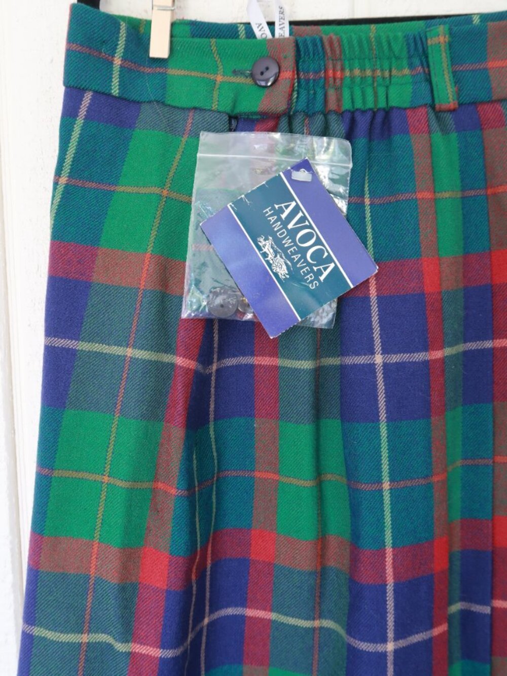 NWT Avoca Irish Pleated 100% Wool Plaid Maxi Skirt | XL - Picture 2 of 7